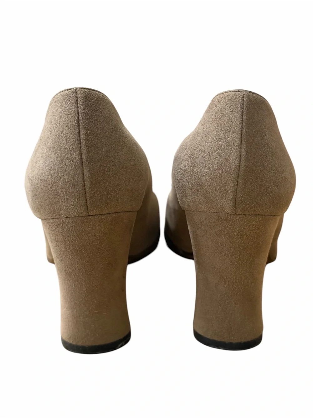 CHANEL Vintage Taupe Beige Suede Flower Pumps Heels Size 36 Made in France